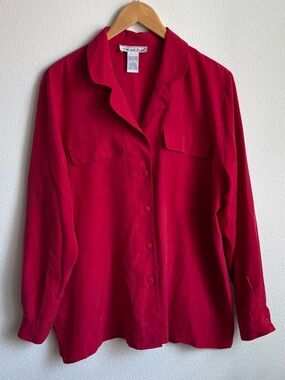 Vintage Anna And Frank 100% Silk Button-up Blouse size L